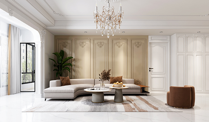 金水府142平法式风格装修效果图