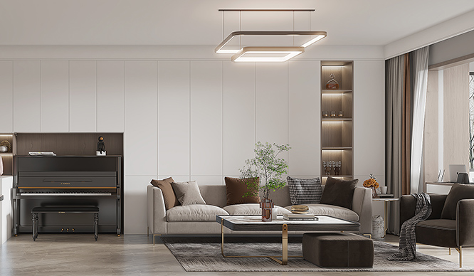 刘岗小新城128平现代简约风格装修效果图