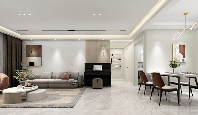 尚林苑110平现代极简风格装修效果图