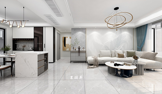 中原宸院127平现代轻奢风格装修效果图