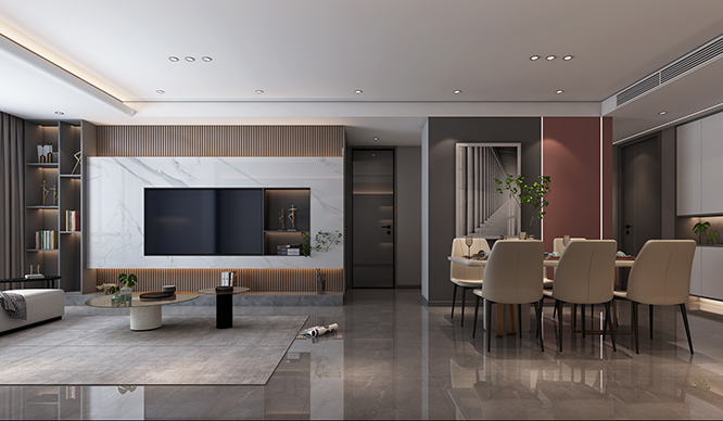 正商裕园101平现代风格装修效果图