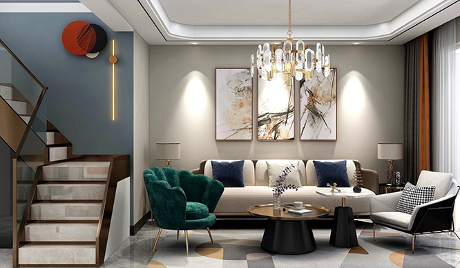 太极华夏城210平现代简约风格装修效果图