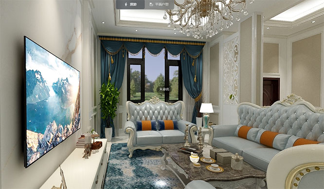 英郡别院270平简欧风格别墅装修VR全景图