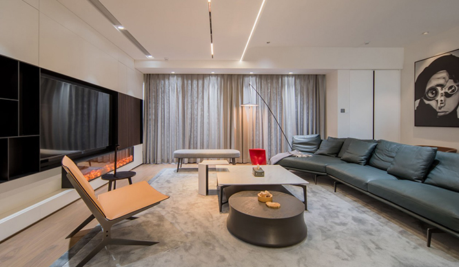 和昌瑞景园138平港式风格装修效果图