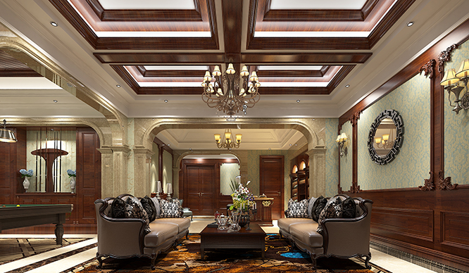 联盟新城480平欧式风格装修效果图