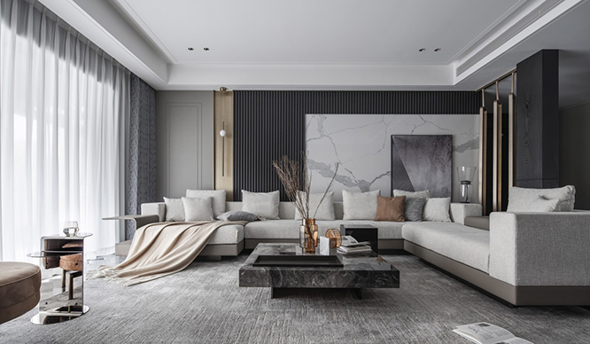 中央特区170平现代轻奢风格装修效果图
