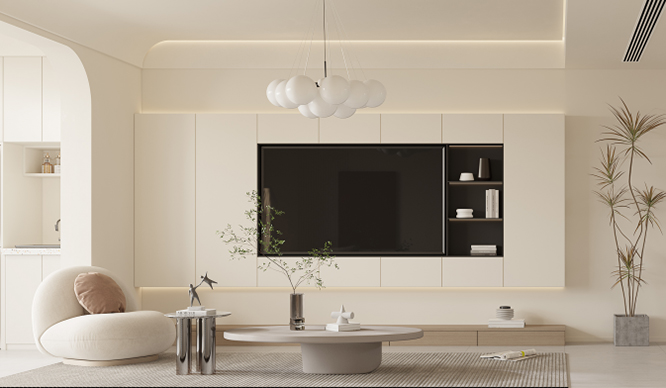 湖光苑138平北欧奶油风格装修效果图