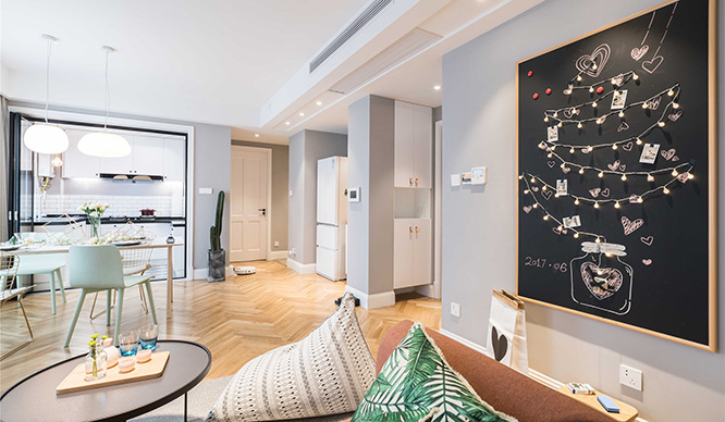 紫荆华庭115平北欧风格装修效果图