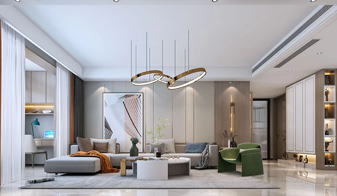 河南大学家属院155平简约风格装修效果图