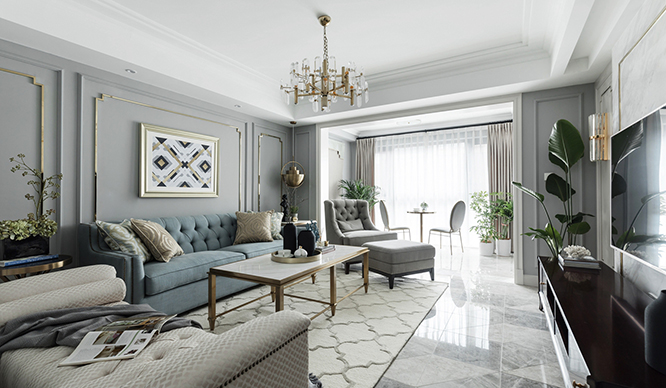 玫瑰花园145平美式风格装修效果图