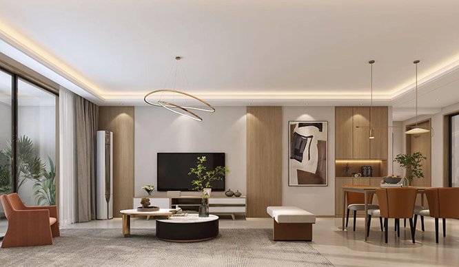 河南大学31号院134平北欧原木风装修效果图