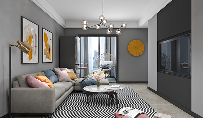 丰乐奥体公馆79平北欧风格装修效果图