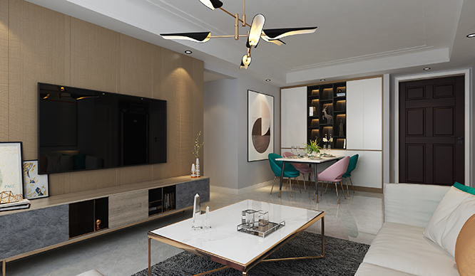 公园道壹号127平现代风格装修效果图