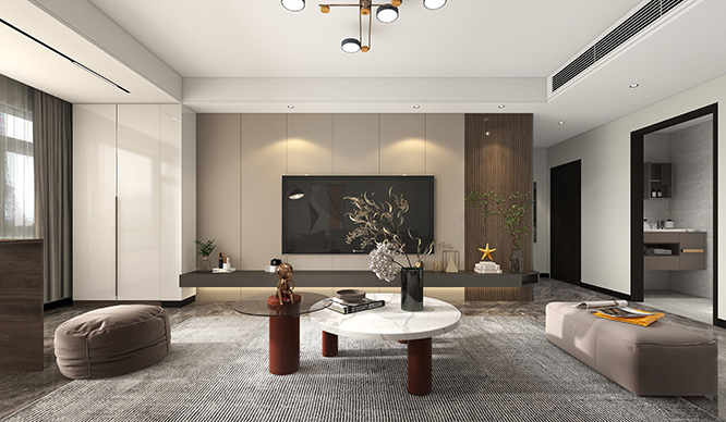 蔚来云城120平现代简约风格装修效果图