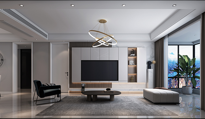 鲁能公馆160平现代风格装修效果图