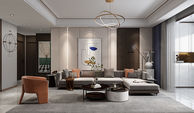 锦艺四季城139平现代简约风格装修效果图