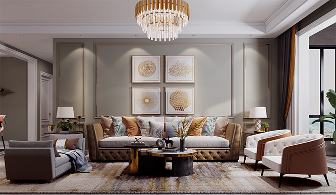 长江壹号120平简美风格装修效果图