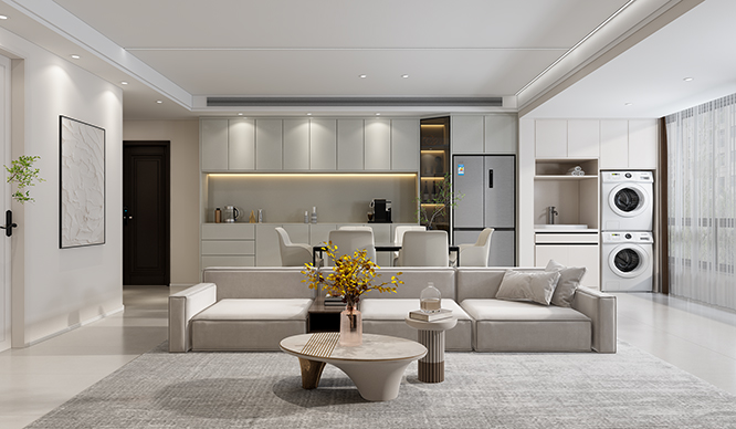 恒达阳光城155平现代风格装修效果图