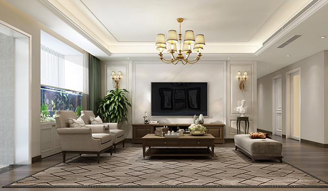 祈福尚都180平简美风格装修效果图