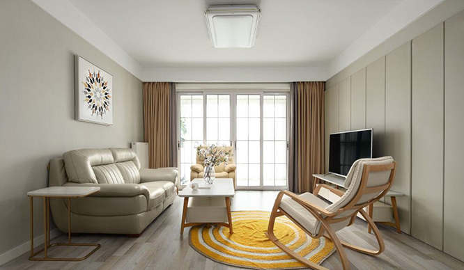 泰宏建业108平北欧风格三居室装修效果图