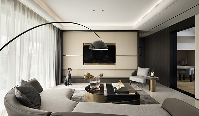 正弘青云筑149平现代轻奢风格四居室装修效果图