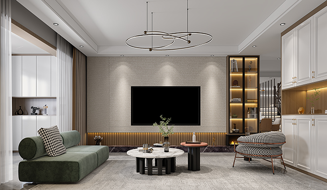 中州城152平现代简约风格复式装修效果图