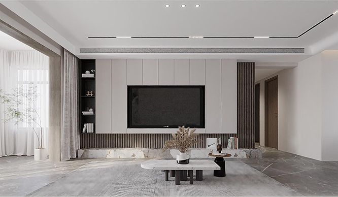 迎宾路3号院130平现代风格三居室装修效果图