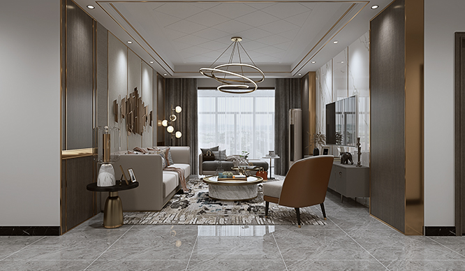 永威城160平现代轻奢风格四居室装修效果图