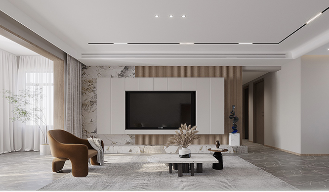 盛澳金遵府120平现代简约风格三居室装修效果图