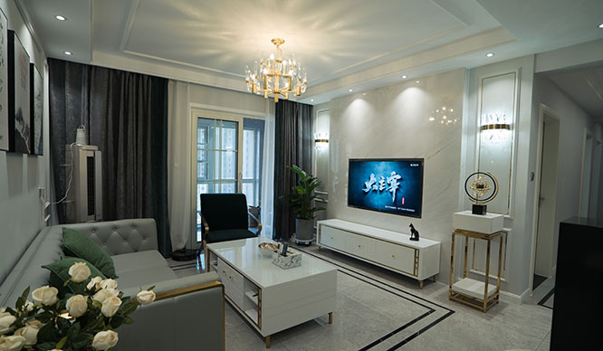 人和佳苑125平美式轻奢风格三居室装修效果图