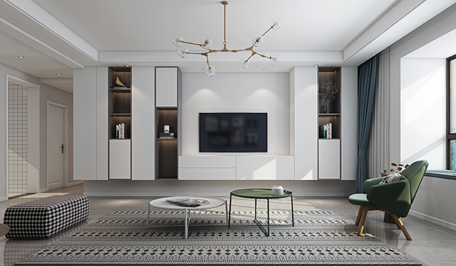恒一雅居182平现代风格五居室装修效果图