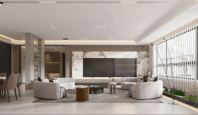 金尊府200平现代极简风格四居室装修效果图