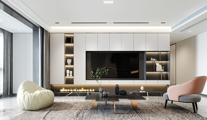 关庄文苑140平现代风格四居室装修效果图