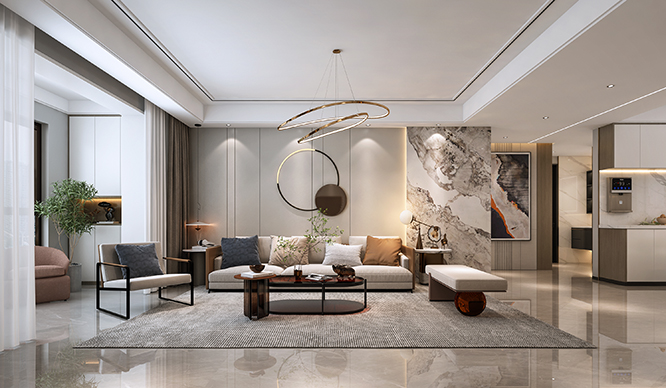 美景东望210平现代风格四居室装修效果图