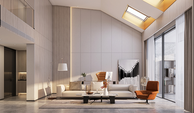 正商善水上境300平极简风格复式装修效果图