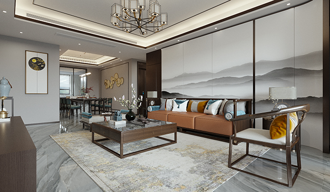 中建翰林院160平新中式风格四居室装修效果图