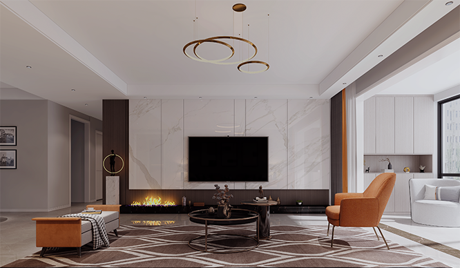 滨河家园145平现代轻奢风格四居室装修效果图