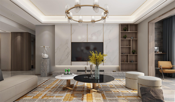 书香名邸154平现代轻奢三居室装修效果图