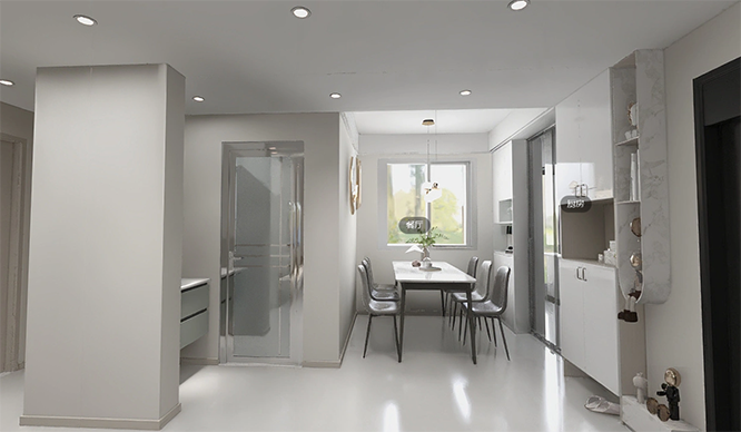 鑫苑名家103平现代风格装修VR全景图