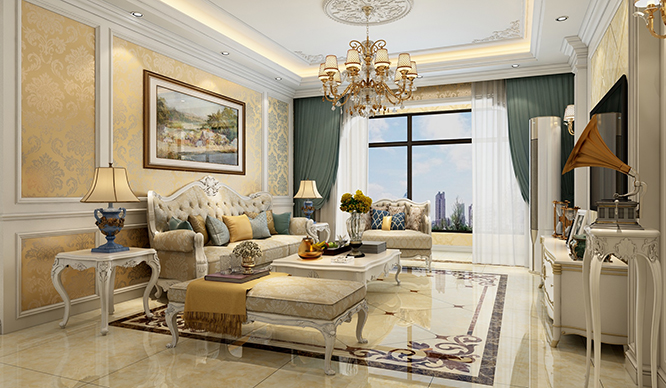 亚星盛世雅居180平欧式风格四居室装修效果图
