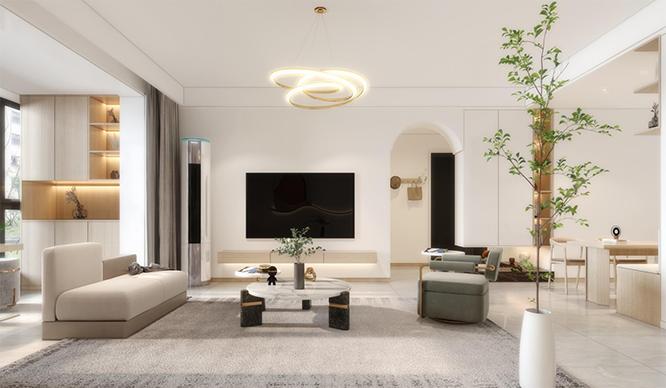 星联安郡120平现代风格三居室装修效果图