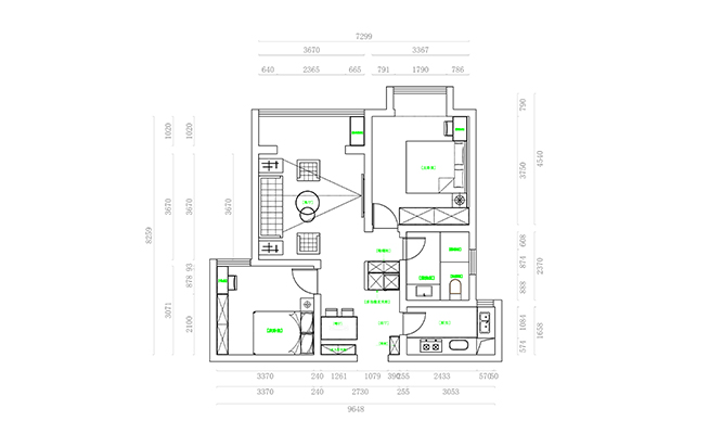 东方国际雅宝花园70平现代风格装修VR全景图