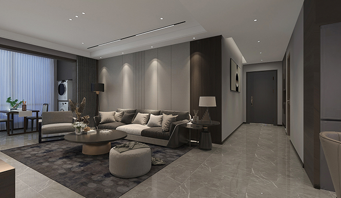 永威城142平现代风格三居室装修效果图