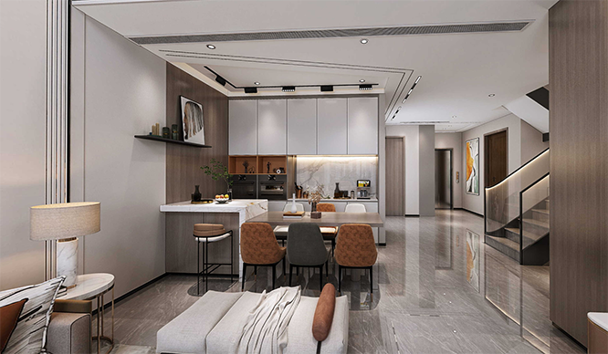 普罗理想国320平现代风格装修VR全景图