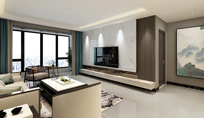 南熙福邸140平现代风格三居室装修效果图