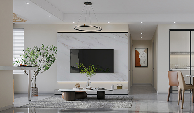 汇泉西悦城85平现代风格三居室装修效果图