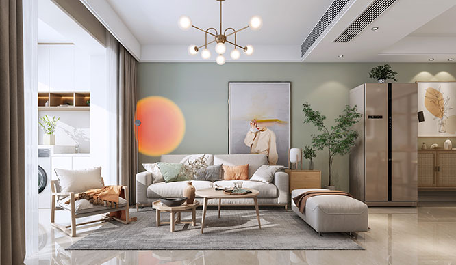 金水府90平现代风格三居室装修效果图