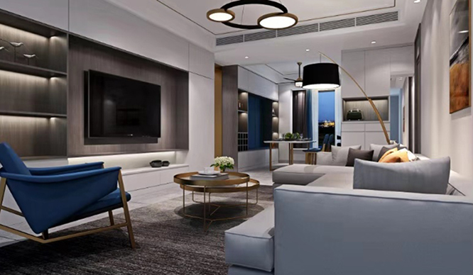 国贸天悦140平简约风格四居室装修效果图