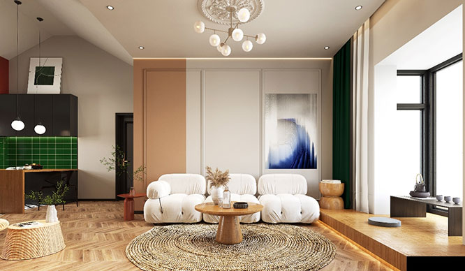 普罗旺世260平现代风格复式装修效果图