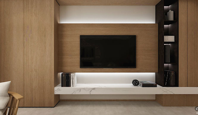 正商中州城260平现代原木风格装修VR全景图